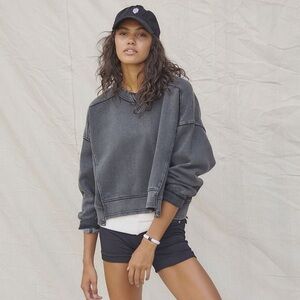 FP Movement by Free People Washed Charcoal Crewneck Sweatshirt